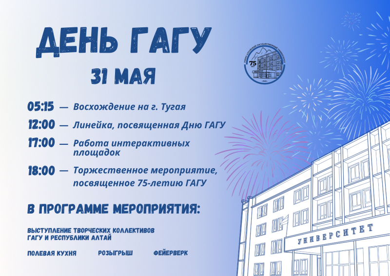 Приглашением вас на 75-летие ГАГУ